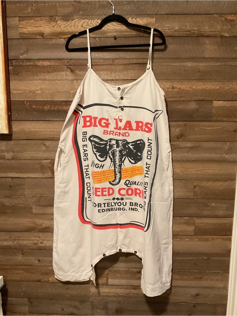 Jaded Gypsy High Quality Romper Big Ears Elephant Corn Sack Size S/M